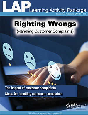 LAP-CR-010, Righting Wrongs (Handling Customer Complaints) (Download) CR:010, Customer Service