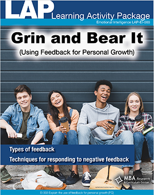 LAP-EI-003, Grin and Bear It (Using Feedback for Personal Growth) (Download) EI:003, LAP-EI-903, Emotional Intelligence, Personal Development, Professional Development, Workplace, Co-op