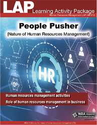 LAP-HR-410, People Pusher (Nature of Human Resources Management) (Download) HR:410, Recruiting, Training, Employing, Careers