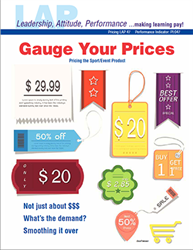 LAP-PI-047, Gauge Your Prices (Pricing the Sport/Event Product) (Download) PI:047, LAP-PI-007, Pricing, Sports Marketing