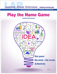 LAP-PM-140, Play the Name Game (Celebrity Endorsements) (Download) PM:140, LAP-PM-013, Product Management, Branding, Sports Marketing, Promotion, Advertising