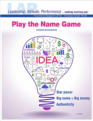 LAP-PM-140, Play the Name Game (Celebrity Endorsements) (Download) PM:140, Product Management, Branding, Sports Marketing, Promotion, Advertising